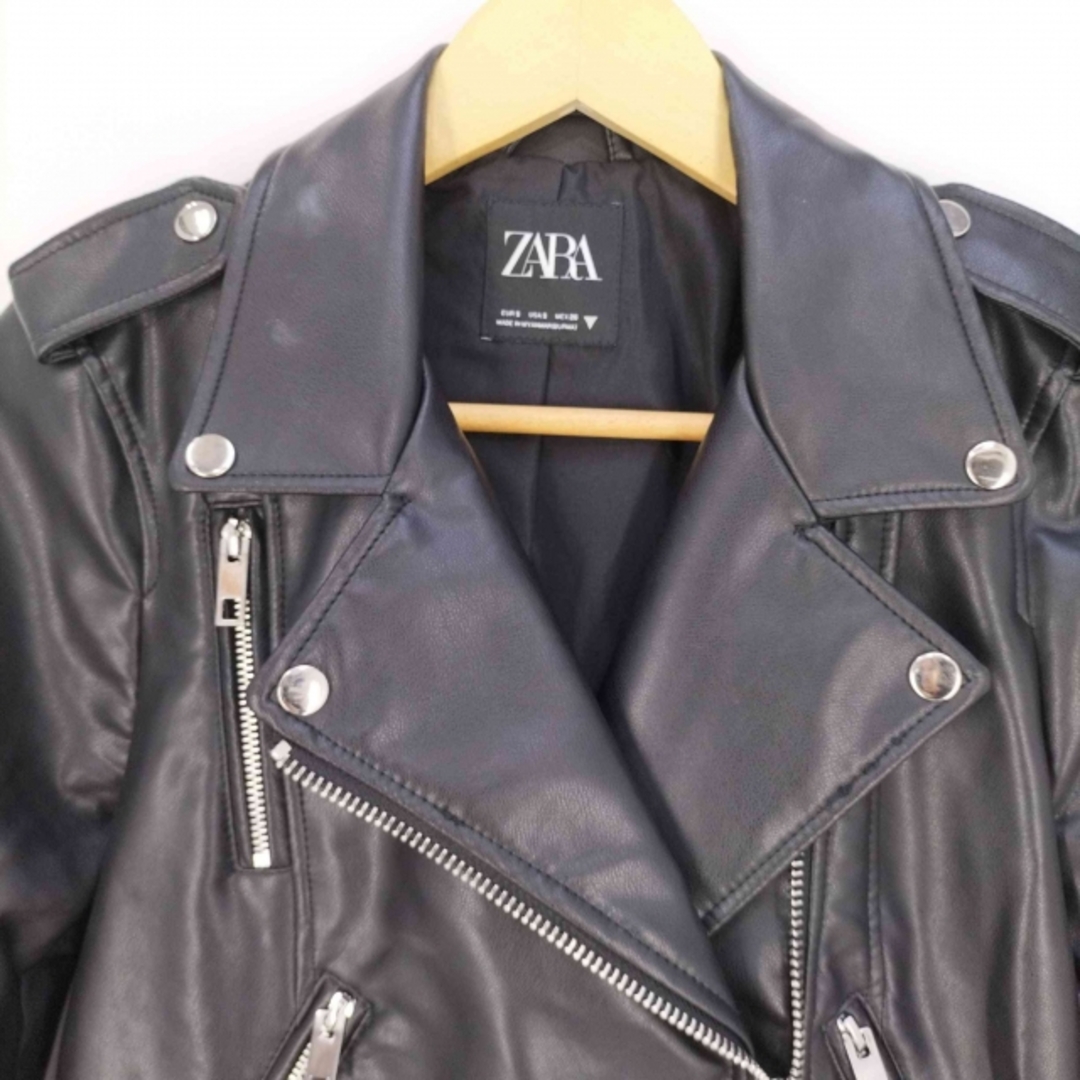 ZARA(ザラ)のZARA(ザラ) フェイクレザー ダブルライダースジャケット レディース レディースのジャケット/アウター(ライダースジャケット)の商品写真