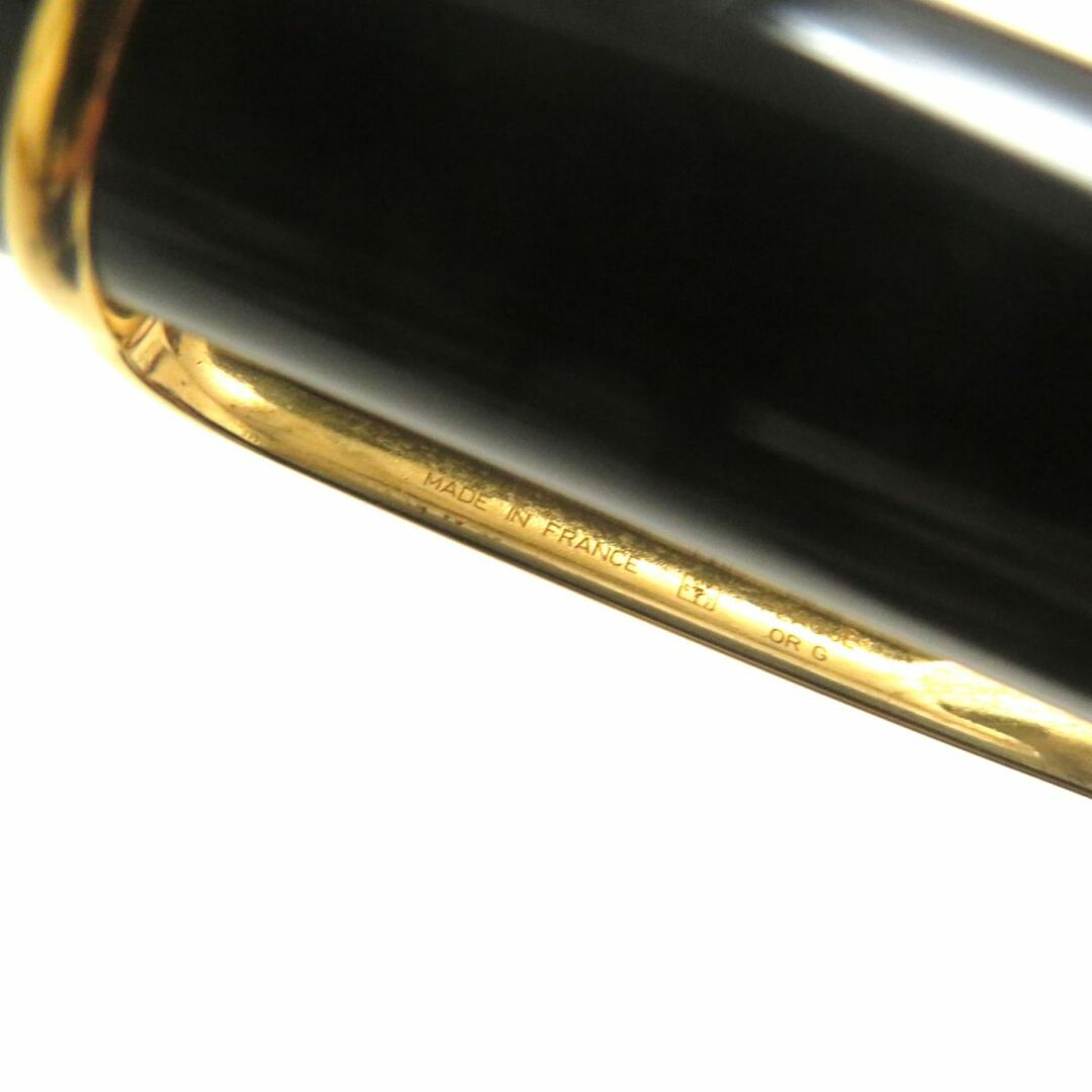 良品▼Cartier カルティエ ディアボロ ドゥ カルティエ ブルージュムストーン ペン先18K キャップ式 万年筆 ブラック×ゴールド Mニブ 仏製 6