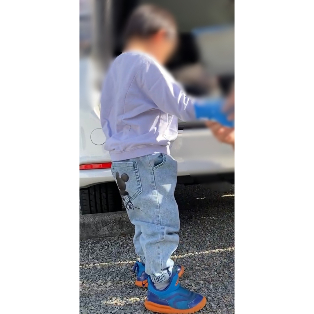 韓国　デニム　ジョガーパンツ　100 キッズ/ベビー/マタニティのキッズ服男の子用(90cm~)(パンツ/スパッツ)の商品写真