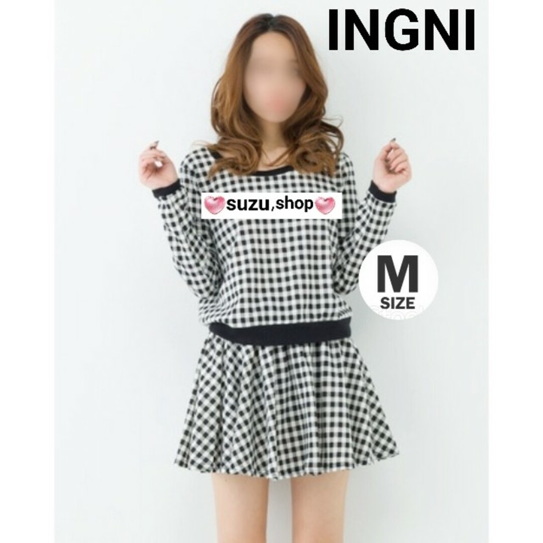 INGNI(イング)のINGNI チェック セットアップ 長袖 トップス   スカート レディースのワンピース(ミニワンピース)の商品写真