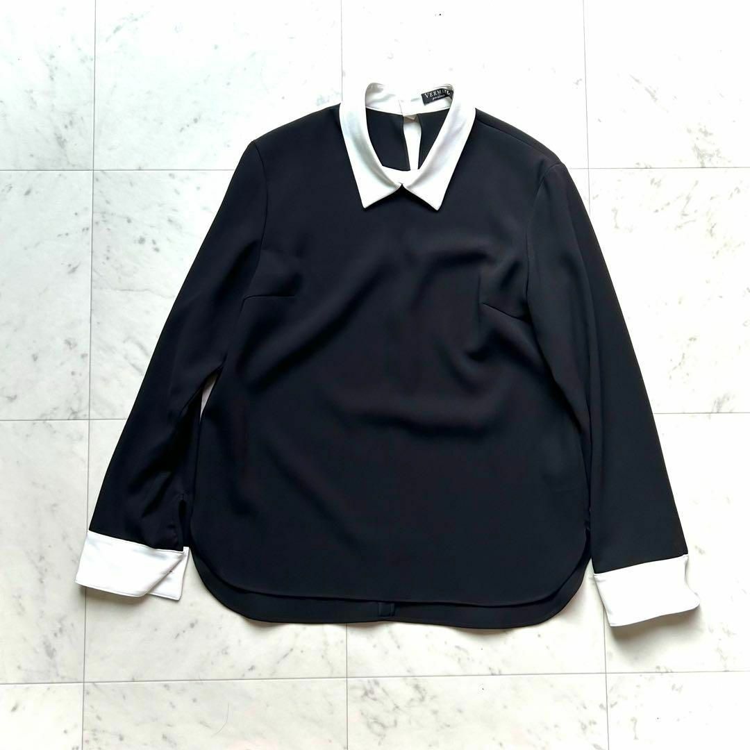 ヴェルメイユパーイエナ バイカラー シャツ ブラウス 襟付き 金ボタン | フリマアプリ ラクマ