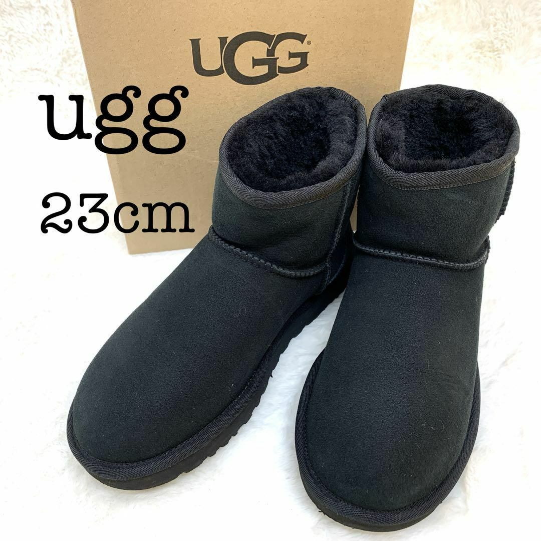 ugg アグ ムートンブーツ クラシックミニ  23cm 黒 ブラック i4