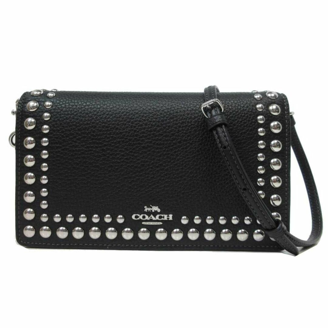 【新品】コーチ ショルダーバッグ COACH アンナ レザー フォルドオーバー クラッチ クロスボディ・リベット ショルダーウォレット 斜め掛け CM848 SVDTV (ブラック) アウトレット レディース | フリマアプリ ラクマ