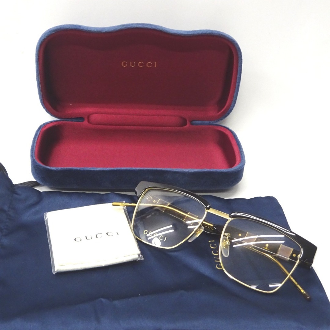 Gucci - グッチ メガネ メガネフレーム GG0605O ブラック×ゴールド