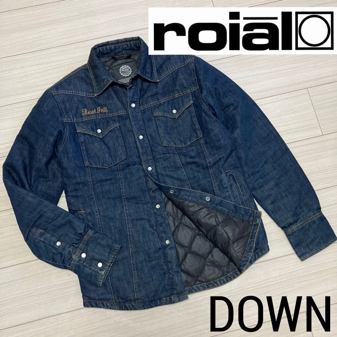 roial - 良品□roial ロイアル□濃色デニム ホワイトダックダウン ...