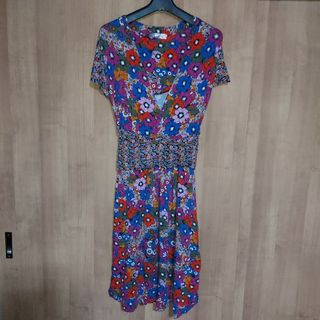 デシグアル Desigual ☆ 花柄 シフォン 半袖 ワンピース EUR S