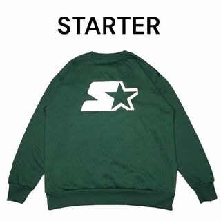 スターター(STARTER)の美品　STARTER　ビッグプリント　スウェットトレーナー　ロゴ刺繍　スターター(スウェット)