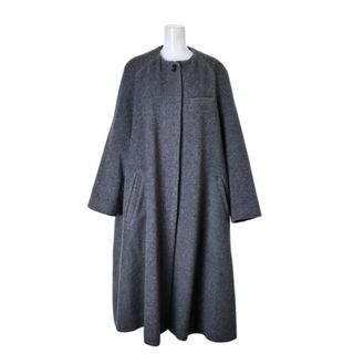 美品 イタリア製 JIL SANDER NAVY ウール ノーカラーコート 赤