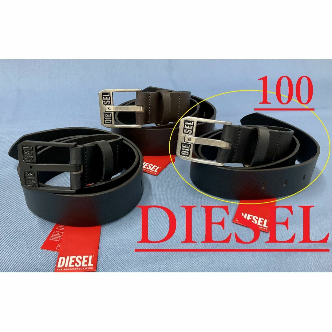 DIESEL(ディーゼル)のディーゼル　ベルト 22B23　サイズ100　ブラック　ロゴ　新品　X08880 メンズのファッション小物(ベルト)の商品写真