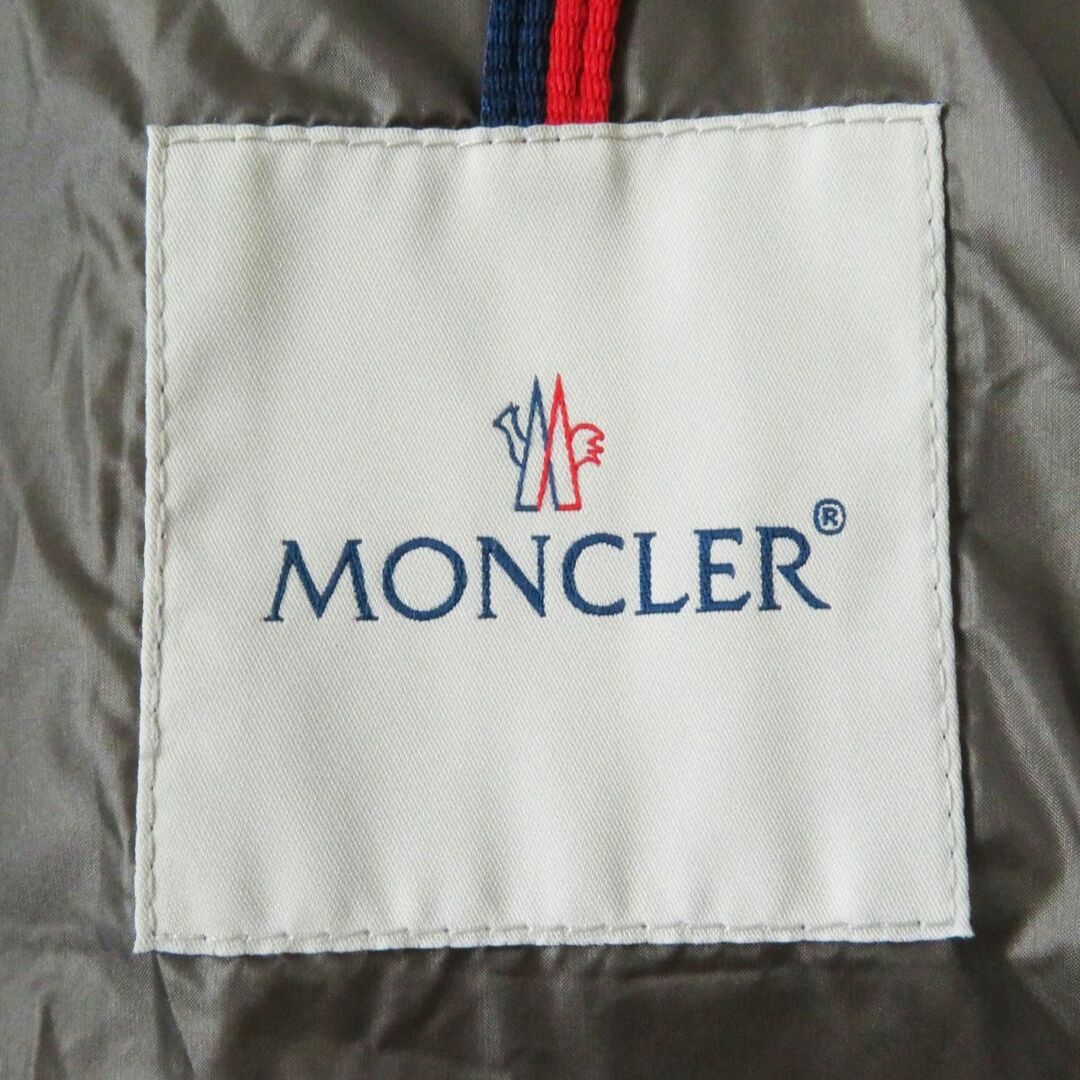 良品◎MONCLER モンクレール HERMINE エルミンヌ レディース ワッペン・フード付き ロングダウンコート グレージュ 00 ガーメント付き