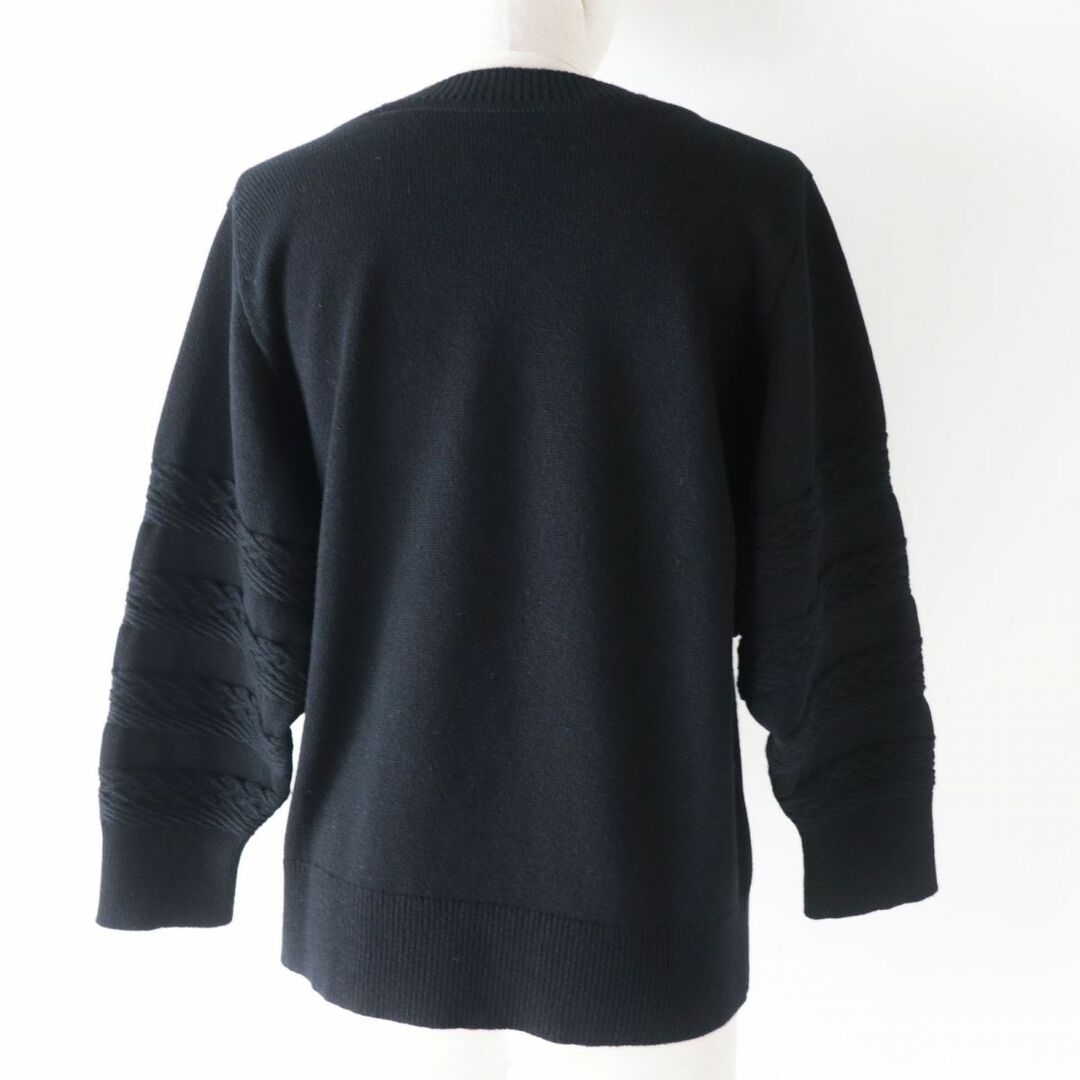 美品◎正規品 UK製 HERMES エルメス 20AW レディース Hリフト金具 カシミヤ100% Vネック ニットプルオーバー ブラック 黒 34 2