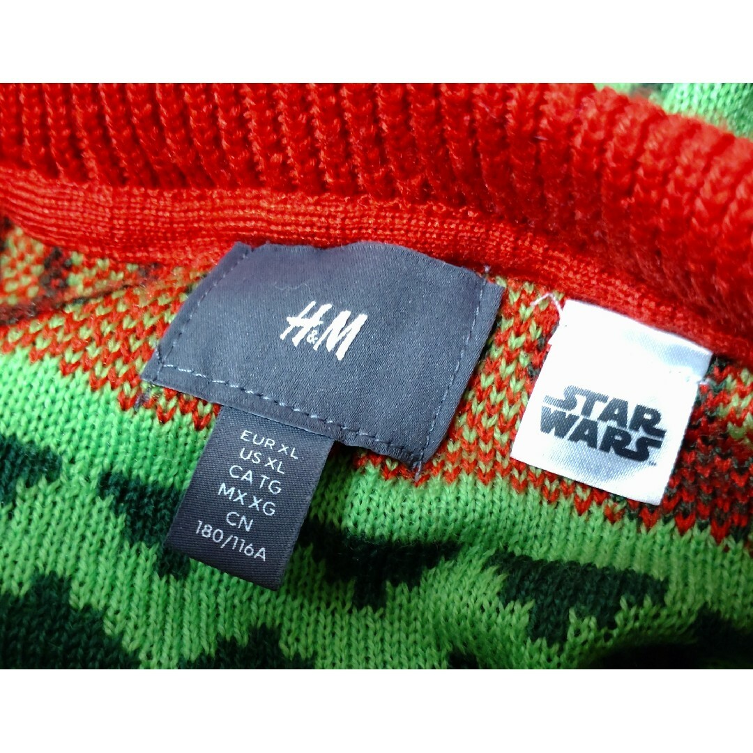 H&M(エイチアンドエム)の【即完売】ヨーダ　クリスマスセーター　スターウォーズ　STAR WARS　XL メンズのトップス(ニット/セーター)の商品写真