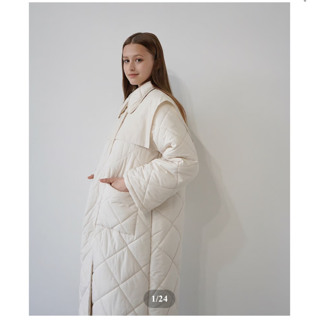 acka long quilting down coat