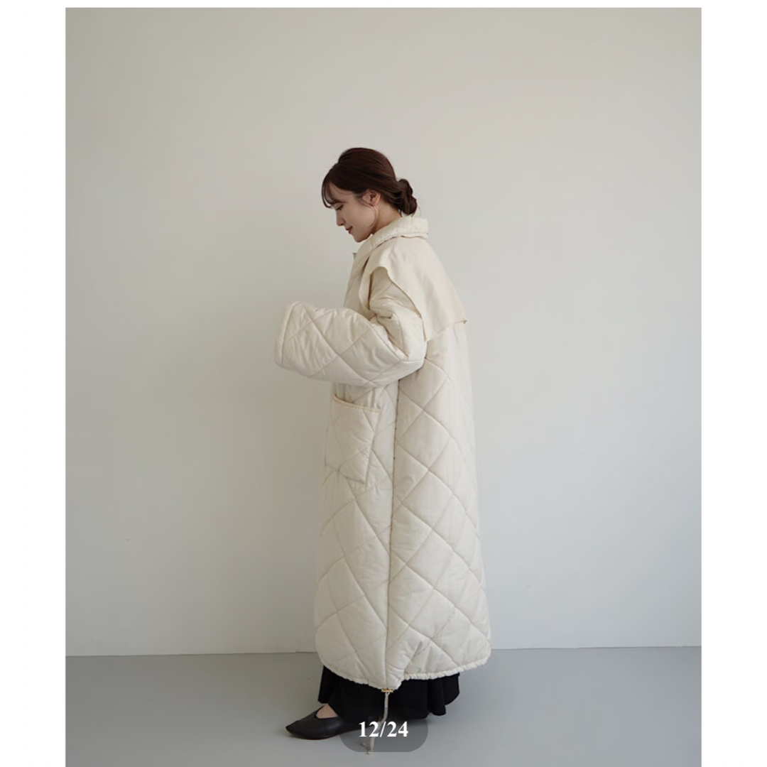 acka long quilting down coat