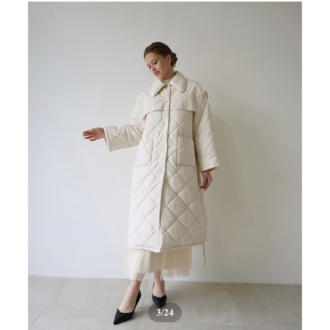 acka long quilting down coat