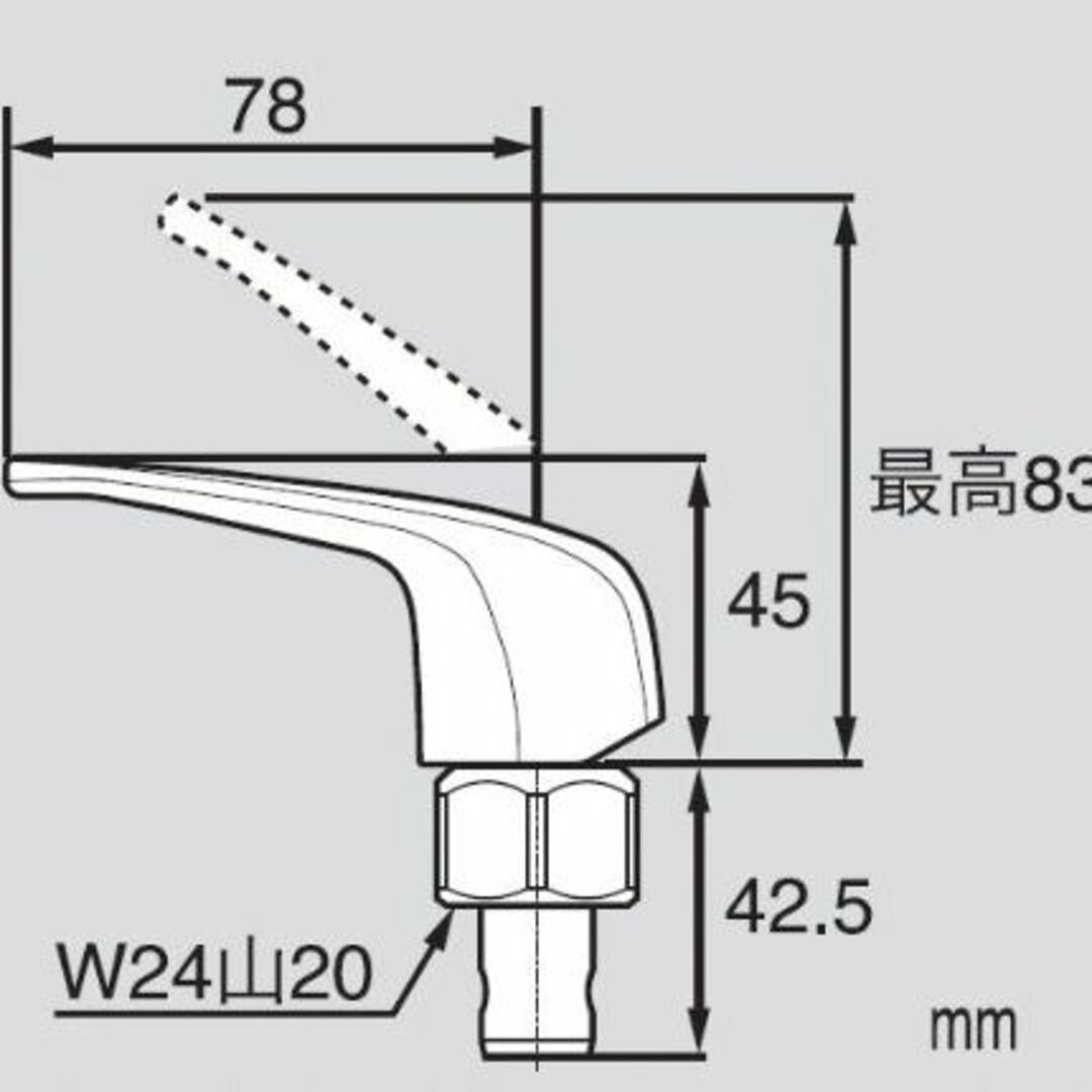 【色:メッキ】SANEI シングルレバー単水栓上部 ワンタッチで吐水・止水 感染
