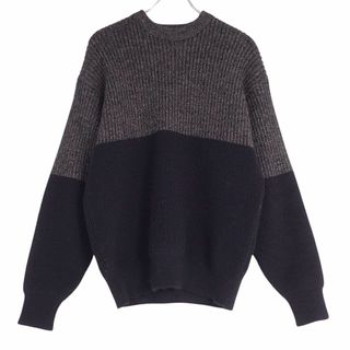 クリスチャンディオール(Christian Dior)の美品 Vintage クリスチャンディオール Christian Dior Monsieur ニット セーター ロングスリーブ ウール アルパカ トップス メンズ M グレー/ブラック(ニット/セーター)