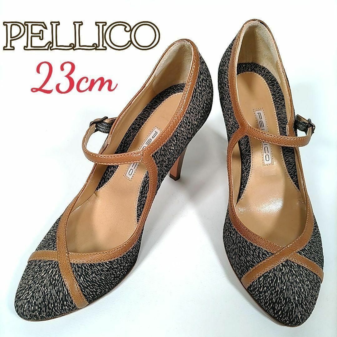 PELLICO - PELLICO ペリーコ◎パンプス(23)ストラップ バイカラー 太