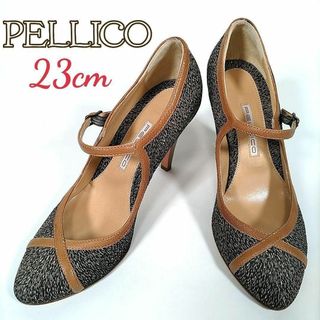 ペリーコ(PELLICO)のPELLICO ペリーコ◎パンプス(23)ストラップ  バイカラー 太ヒール(ハイヒール/パンプス)