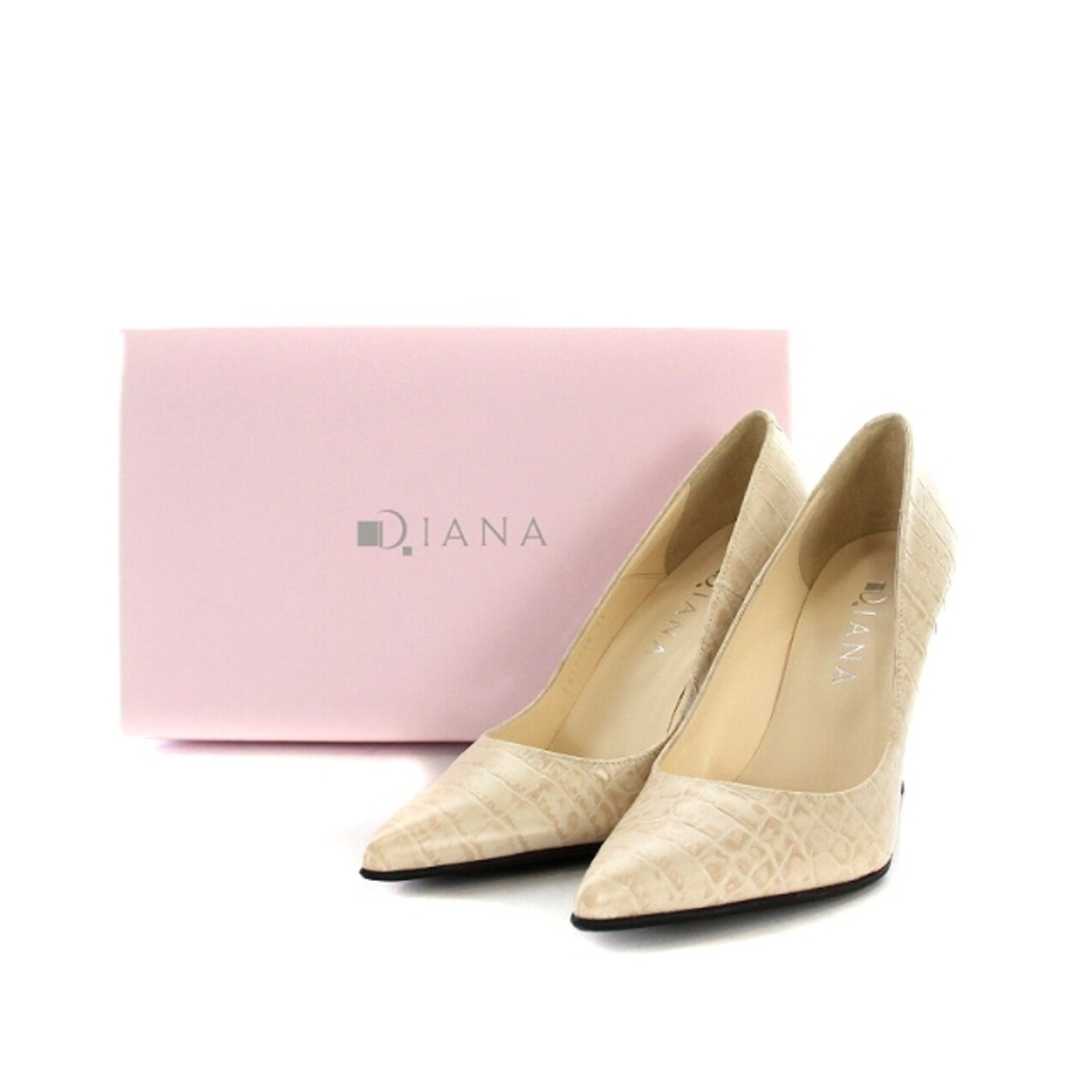 【美品✨】DIANA クロコ 型押し ポインテッドトゥ ピンヒール 大きいサイズ