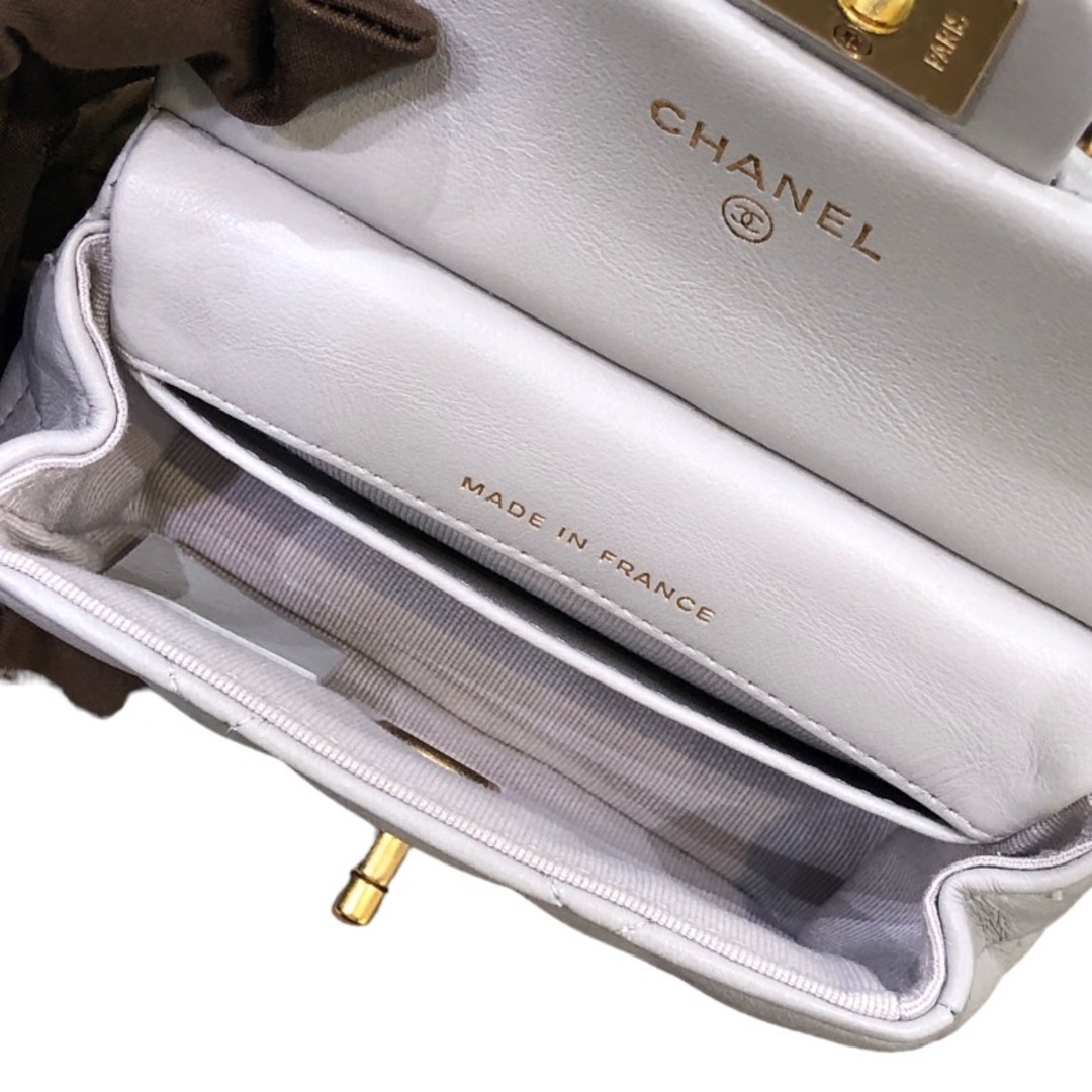 シャネル CHANEL ミニチェーンクラッチバッグ AP2271 グレー×GD金具 ラムスキン レディース ショルダーバッグ