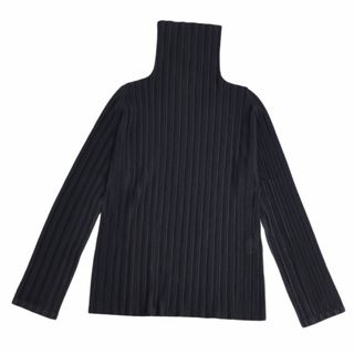 プリーツプリーズイッセイミヤケ(PLEATS PLEASE ISSEY MIYAKE)の美品 プリーツプリーズ イッセイミヤケ PLEATS PLEASE ブラウス シャツ ハイネック プリーツ 長袖 ロングスリーブ トップス レディース 3(L相当) ブラック(シャツ/ブラウス(長袖/七分))