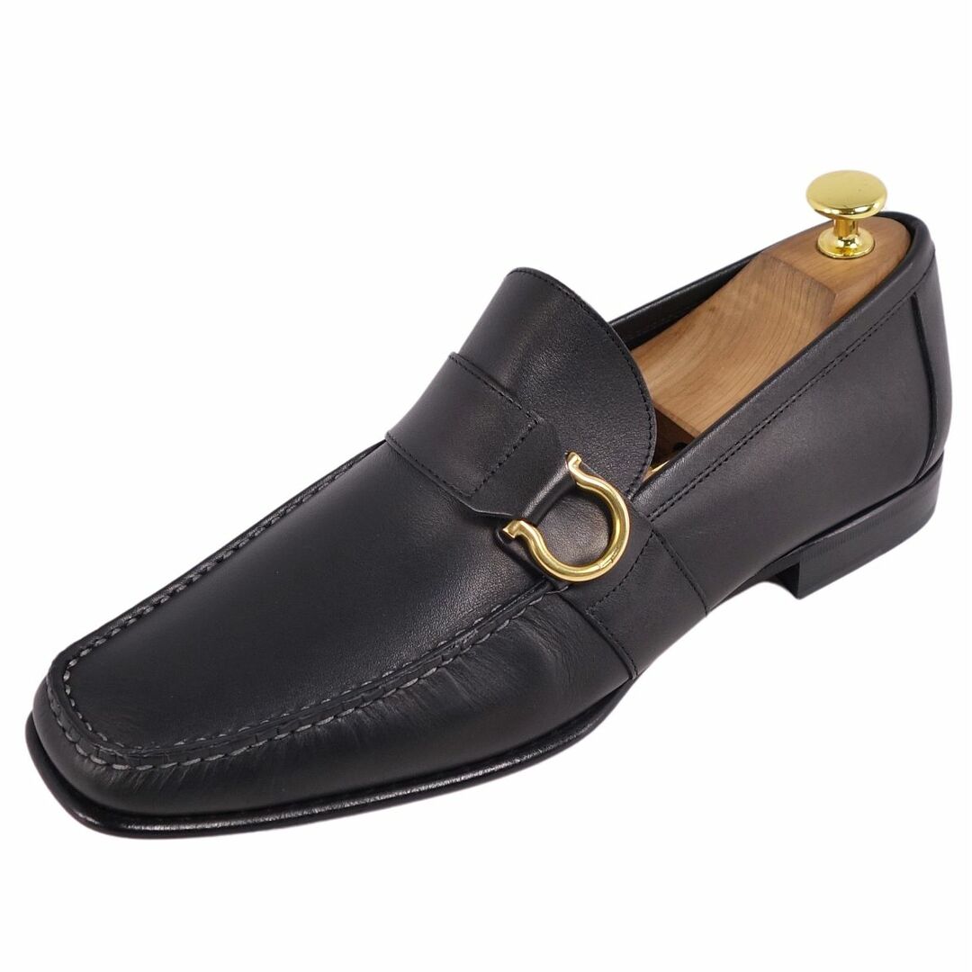 未使用 サルヴァトーレ フェラガモ Salvatore Ferragamo ローファー モカシン カーフレザー シューズ メンズ 7EE(25cm相当) ブラック