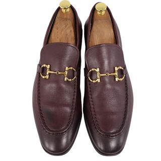 サルヴァトーレ フェラガモ Salvatore Ferragamo ローファー モカシン ホースビット カーフレザー シューズ メンズ 7.5EE(25.5cm相当) ネイビー