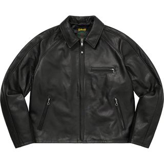 シュプリーム Supreme 2021年秋冬 Schott Shearling Collar Leather Puffy Jacket ラムレザー 中綿 ブルゾン ブラック【サイズM】【メンズ】