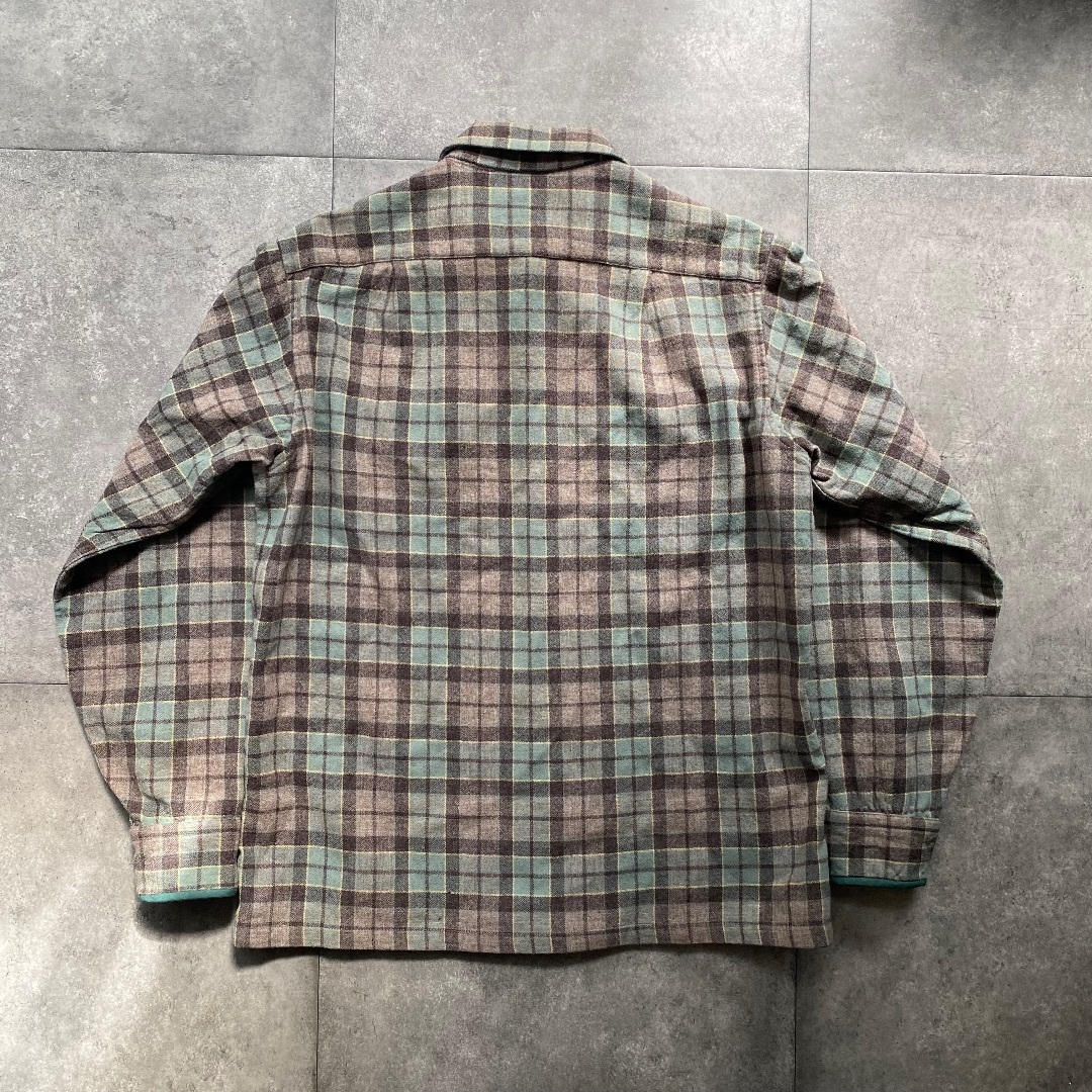 PENDLETON - 50s ペンドルトン ウールシャツ USA製 M オープンカラー