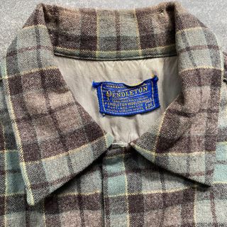 PENDLETON - 50s ペンドルトン ウールシャツ USA製 M オープンカラー