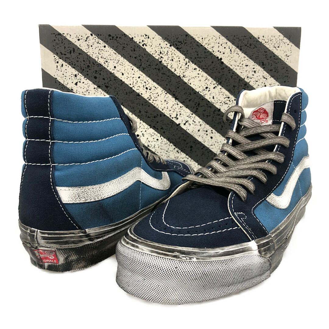 VANS バンズ Og Sk8-Hi Lx stressed Navy ユーズド加工 シューズ スニーカー ネイビー サイズUS9.5=27.5cm 正規品 / 32337