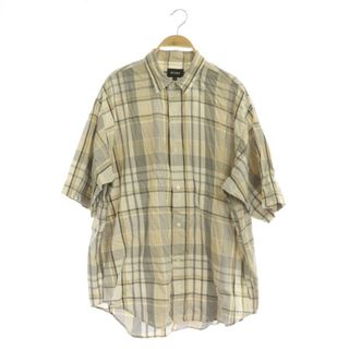 ビームス(BEAMS)のビームス BEAMS チェックシャツ 半袖 コットン S ベージュ(シャツ)