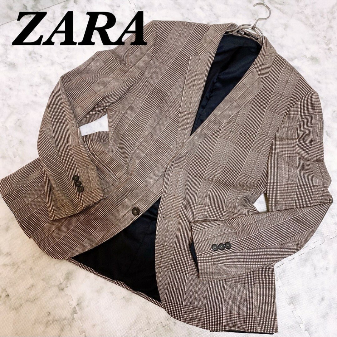 美品　ZARA チェックテーラードジャケット