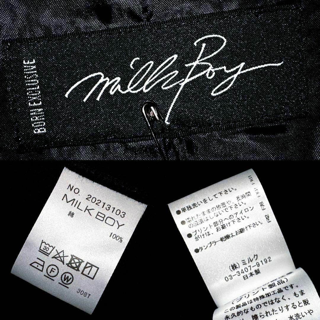 激レア/未使用【ミルクボーイ】MILK BOY コウモリ ポンチョ シャツ黒×白 8
