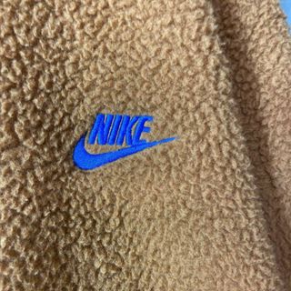 【ボアフリースジャケット、マルチカラー】NIKE古着ワンポイント刺繍ロゴ長袖