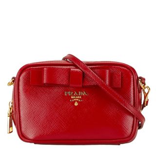 プラダ(PRADA)のプラダ サフィアーノ ヴェルニ リボン ゴールド金具 斜め掛け ミニショルダーバッグ 1N1674 レザー レディース PRADA 【1-0120046】(ショルダーバッグ)