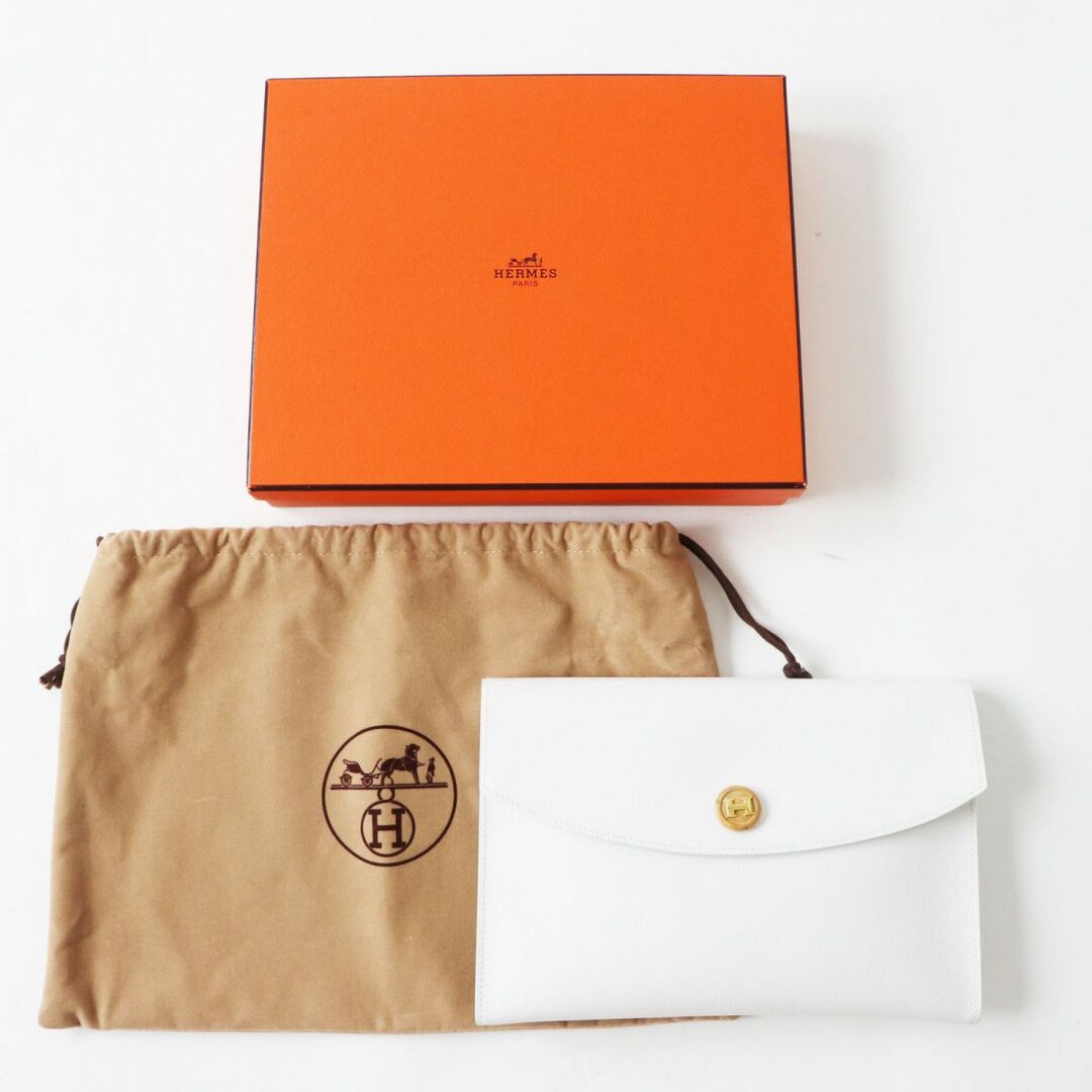 HERMES エルメス レザークラッチバッグ □A刻印 美品