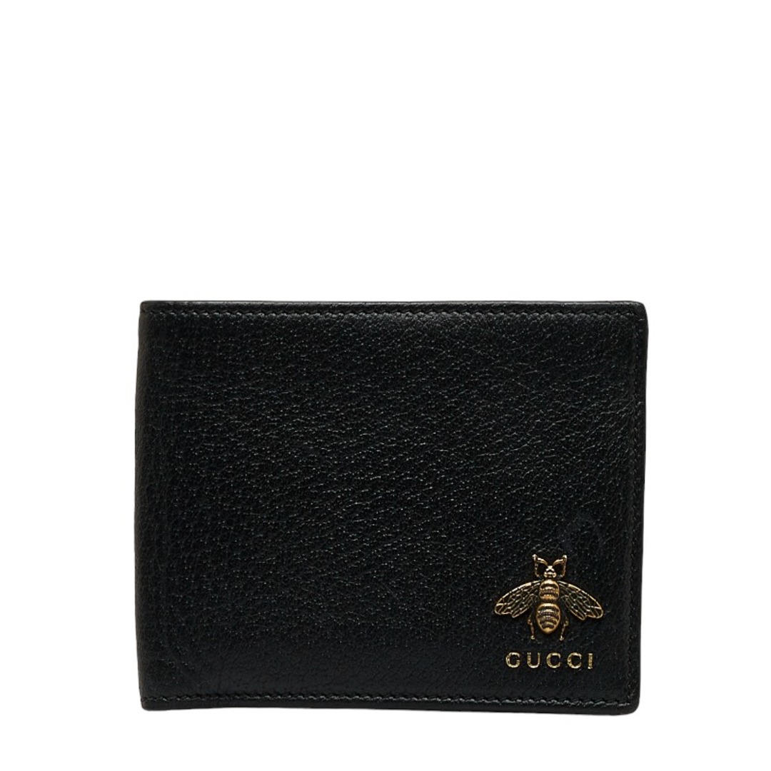 グッチ 蜂 ビー Bee 二つ折り財布 523666 レザー メンズ GUCCI 【1