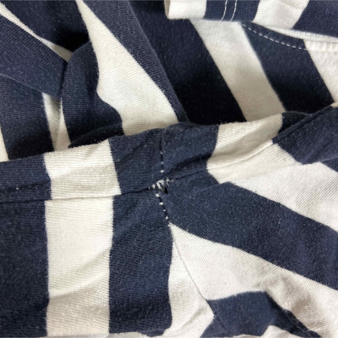 MUJI (無印良品)(ムジルシリョウヒン)の無印良品　レディース　長袖Tシャツ　M   紺ボーダー レディースのトップス(カットソー(長袖/七分))の商品写真