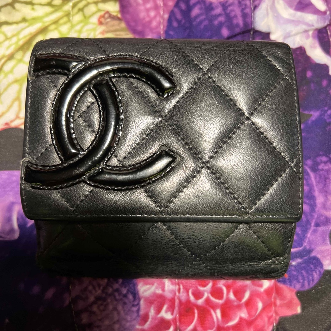 CHANEL カンボンライン 二つ折り財布-