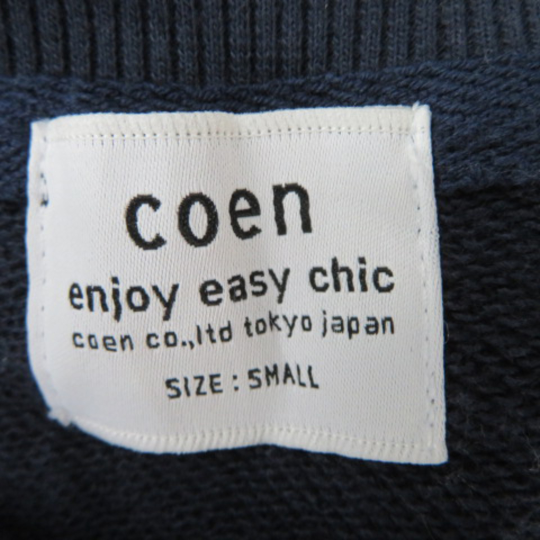 coen(コーエン)のコーエン トレーナー スウェット 長袖 ロゴ刺繡 オーバーサイズ S 紺 レディースのトップス(トレーナー/スウェット)の商品写真
