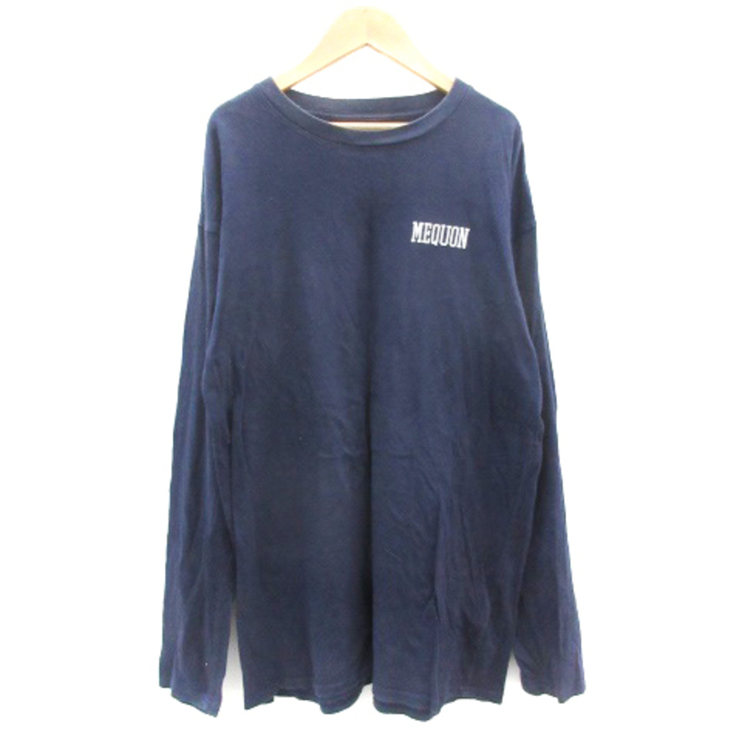 Ungrid(アングリッド)のアングリッド Tシャツ カットソー 長袖 ラウンドネック プリント F 紺 レディースのトップス(Tシャツ(長袖/七分))の商品写真