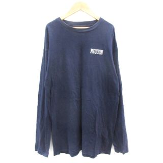 アングリッド(Ungrid)のアングリッド Tシャツ カットソー 長袖 ラウンドネック プリント F 紺(Tシャツ(長袖/七分))