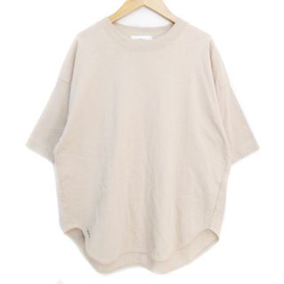 アズールバイマウジー(AZUL by moussy)のアズールバイマウジー Tシャツ カットソー 半袖 クルーネック M ベージュ(Tシャツ/カットソー(半袖/袖なし))