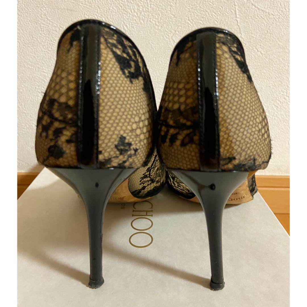 JIMMY CHOO(ジミーチュウ)のジミーチュウ レースオープントゥパンプス(訳あり) レディースの靴/シューズ(ハイヒール/パンプス)の商品写真