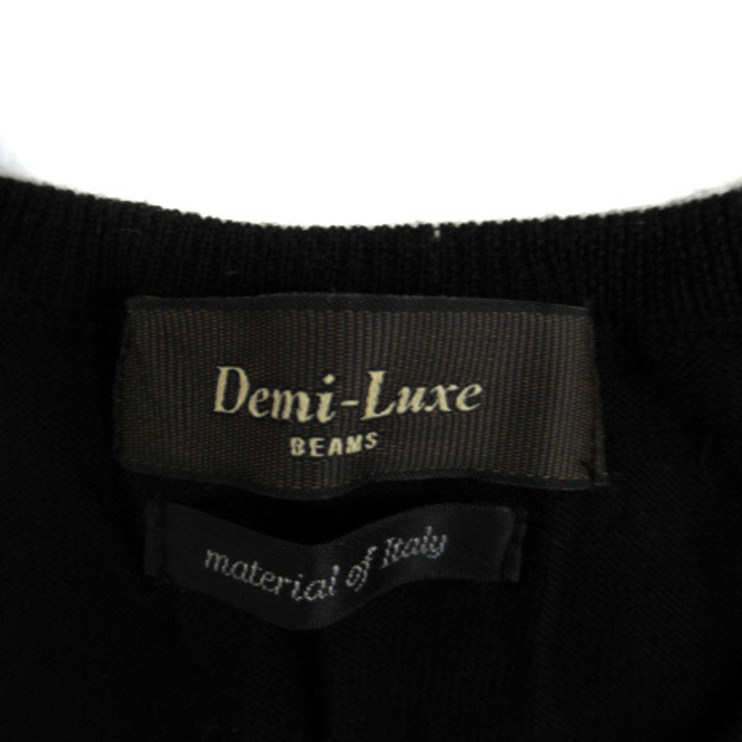Demi-Luxe BEAMS(デミルクスビームス)のデミルクス ビームス ニット カットソー 長袖 Vネック 無地 ウール 黒 レディースのトップス(ニット/セーター)の商品写真