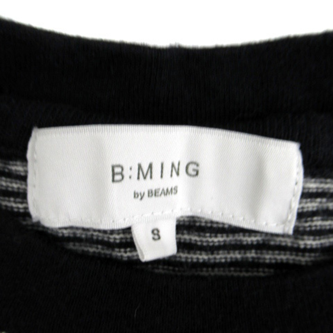 B:MING LIFE STORE by BEAMS(ビーミング ライフストア バイ ビームス)のビーミングバイビームス Tシャツ カットソー 長袖 ボーダー柄 刺繍 S 黒 レディースのトップス(Tシャツ(長袖/七分))の商品写真