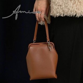 【送料無料】Amiur baku pochette bagハンドバッグ キャメル(ハンドバッグ)