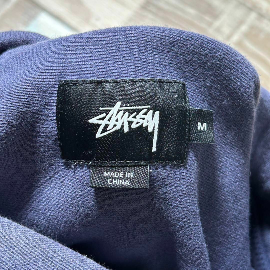 STUSSY ステューシー パーカー 反転デザイン ストックロゴ M ネイビー